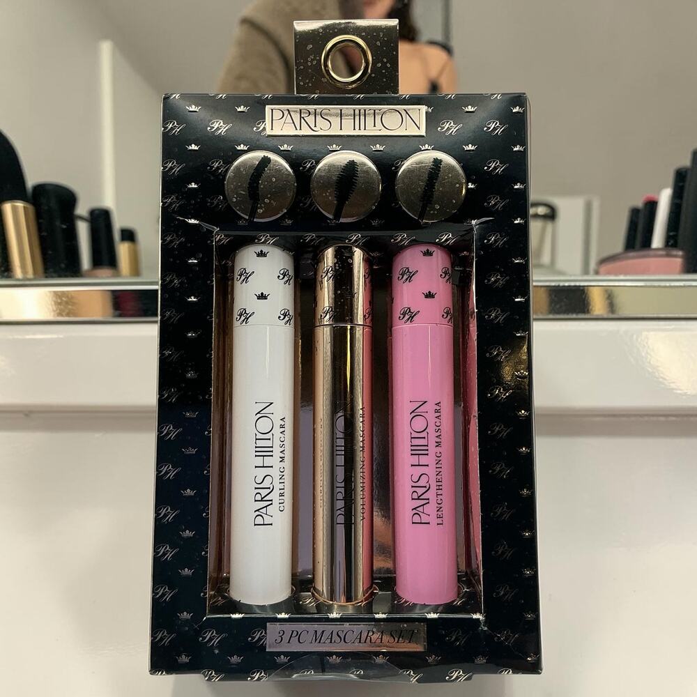 Paris Hilton 3 Piece Mascara Set Curling Volumizing Lengthening